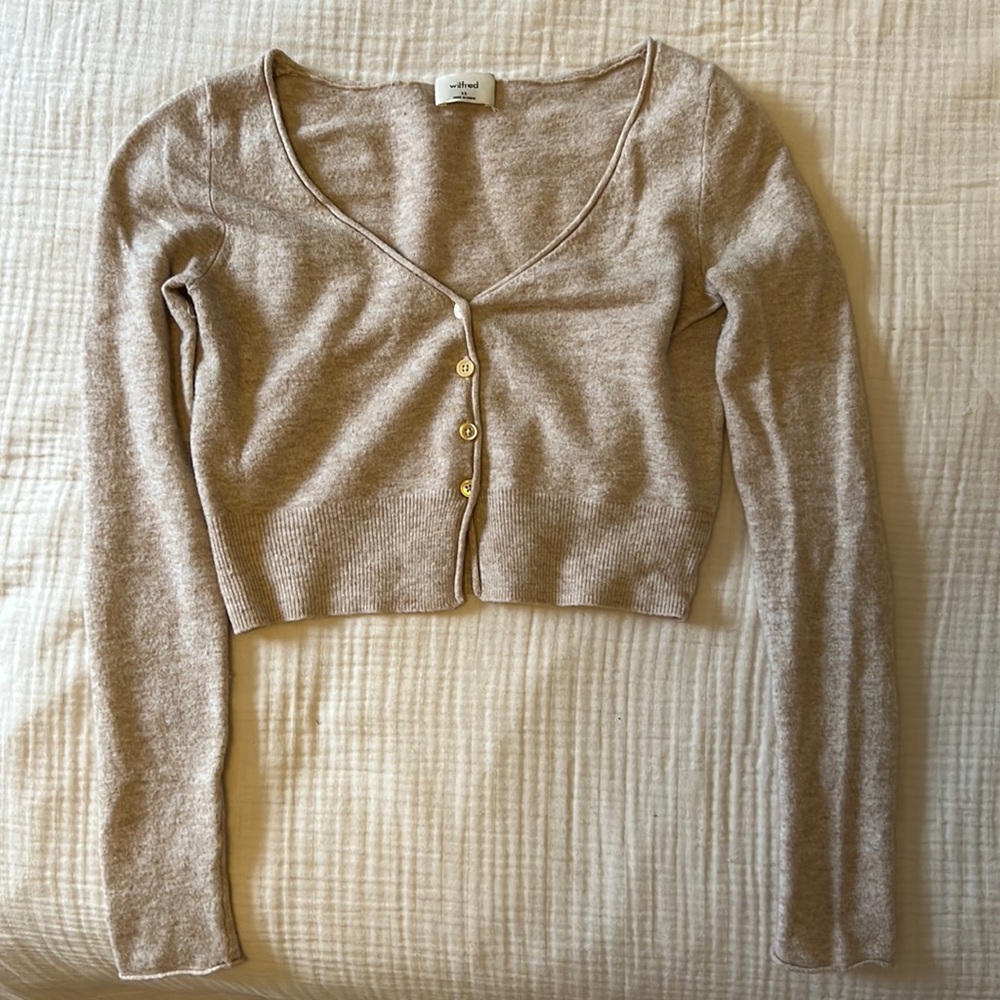 WILFRED CROPPED SANDY CARDIGAN - SIZE XS